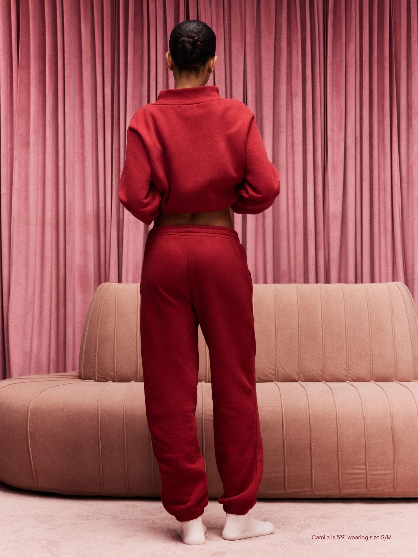 Drawstring Unisex Sweatpants - Crimson