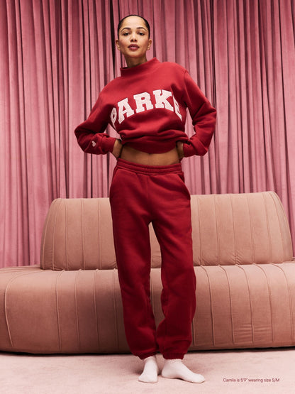 Drawstring Unisex Sweatpants - Crimson