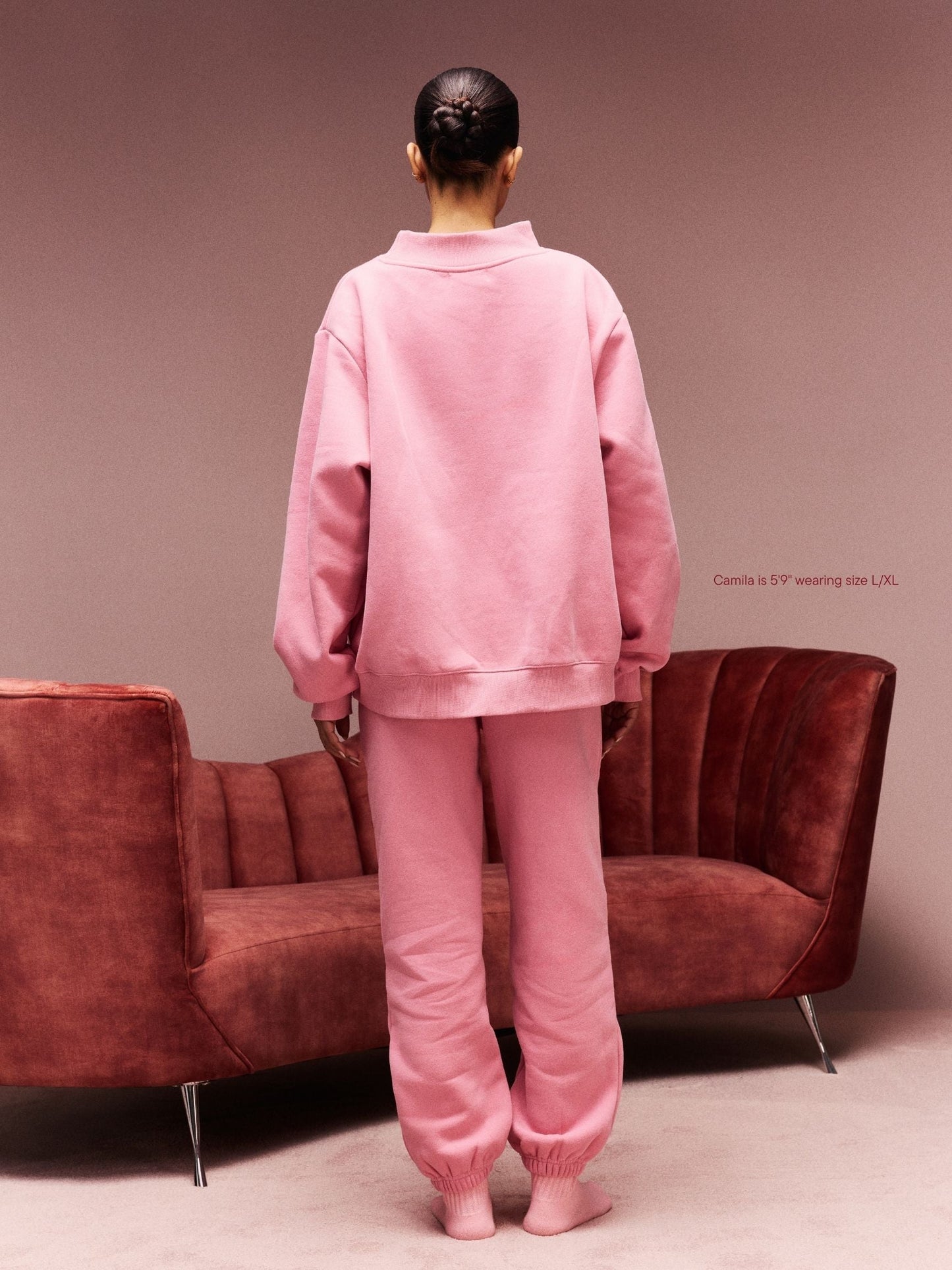 Jean Heart Varsity Mockneck - Blush