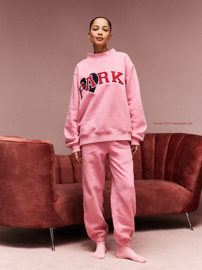 Jean Heart Varsity Mockneck - Blush