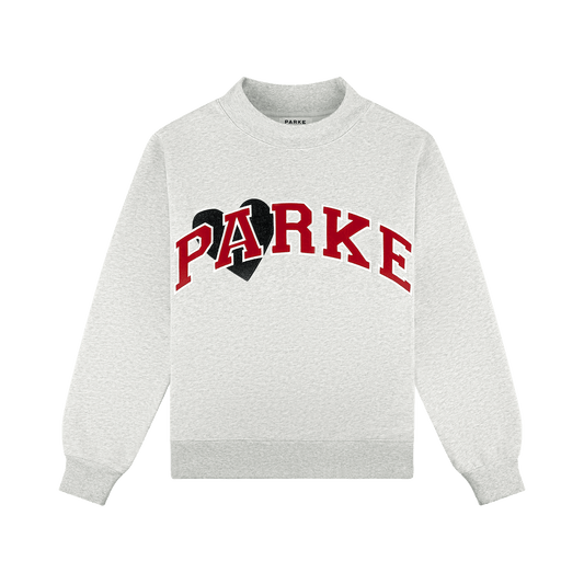 Jean Heart Varsity Mockneck - Classic Grey