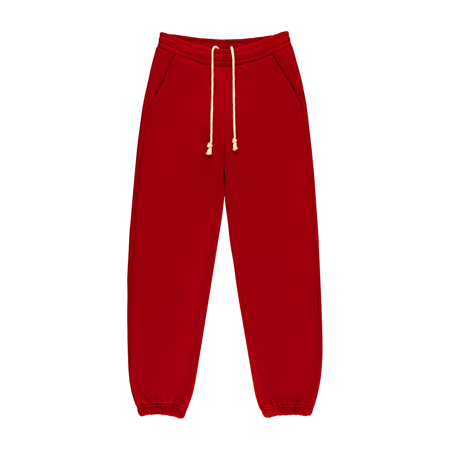 Drawstring Unisex Sweatpants - Crimson