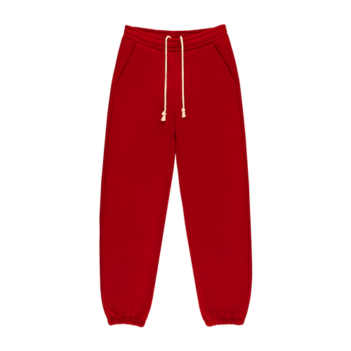 Drawstring Unisex Sweatpants - Crimson