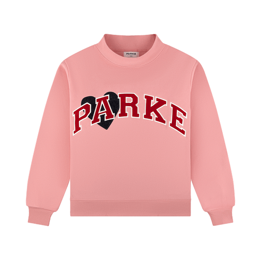 Jean Heart Varsity Mockneck - Blush
